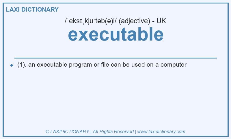Definition executable in British English