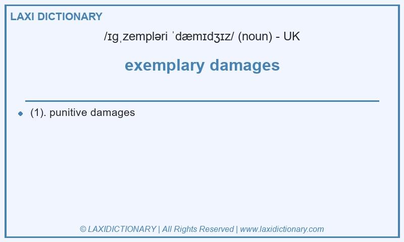 Definition exemplary damages in British English