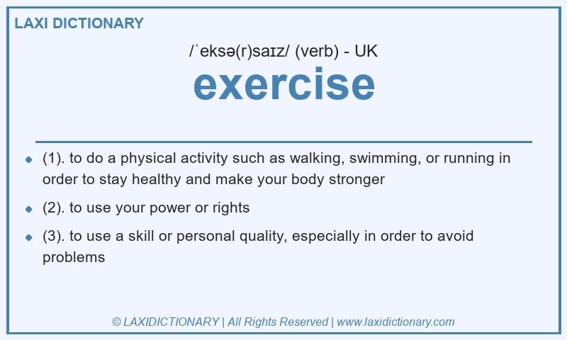 Definition exercise in British English
