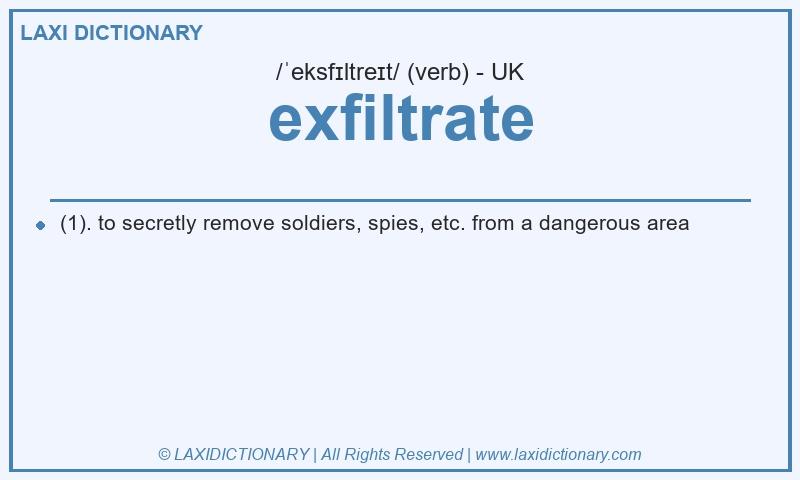 Definition exfiltrate in British English