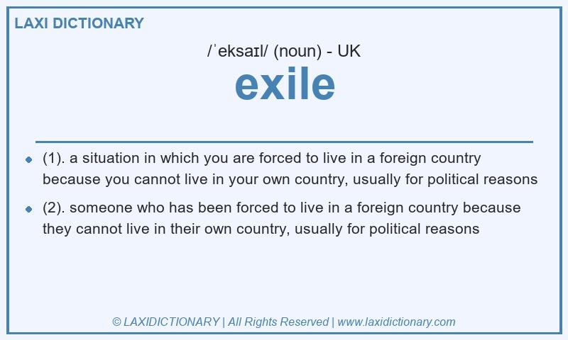 Definition exile in British English