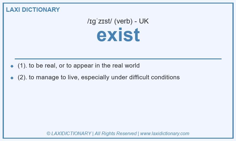 Definition exist in British English