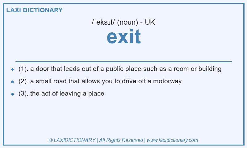 Definition exit in British English
