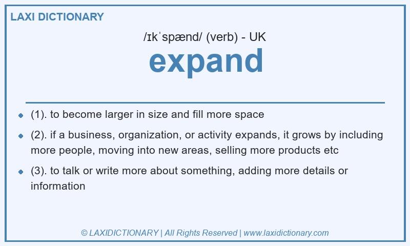 Definition expand in British English