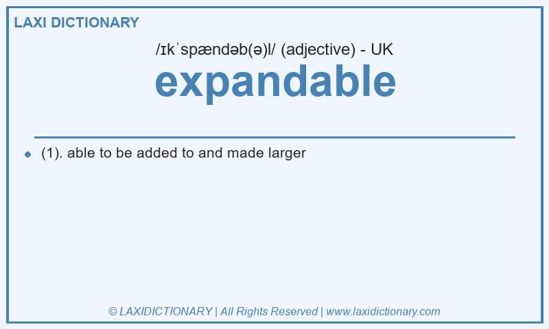 Definition expandable in British English