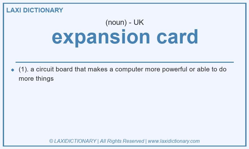 Definition expansion card in British English