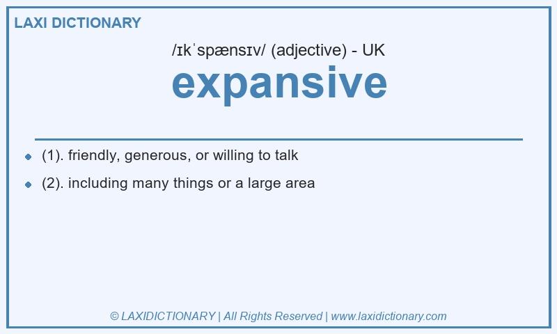 Definition expansive in British English
