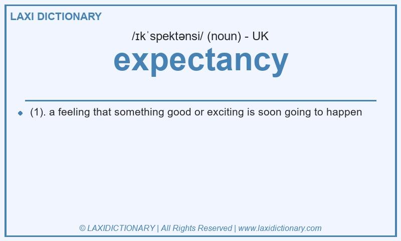 Definition expectancy in British English