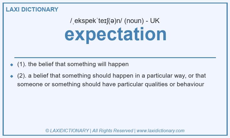 Definition expectation in British English