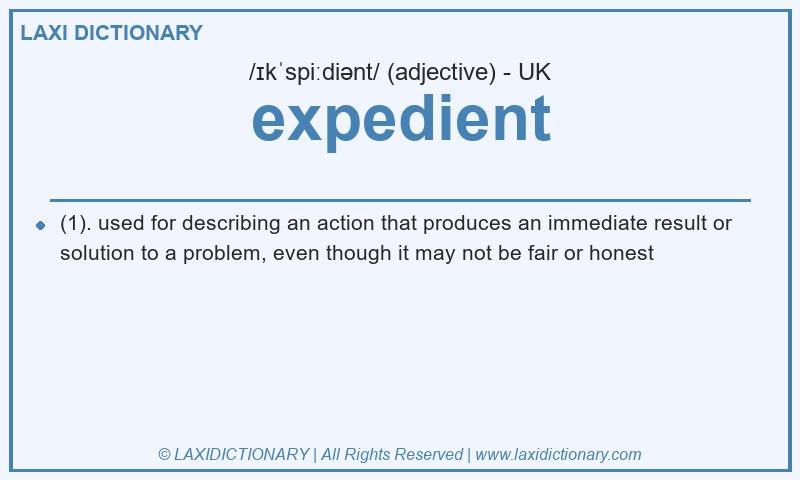 Definition expedient in British English
