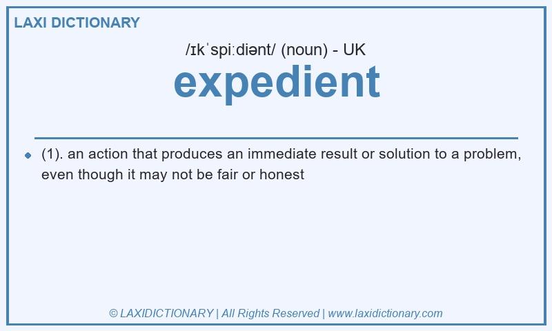 Definition expedient in British English