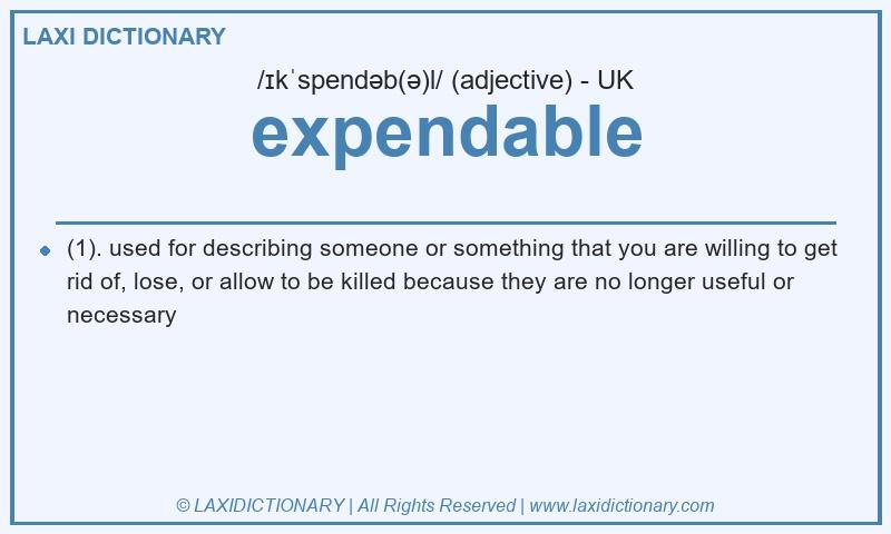 Definition expendable in British English