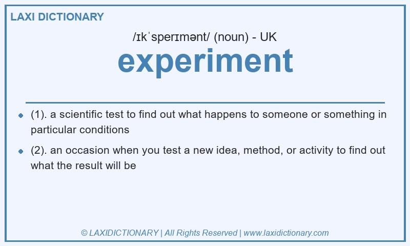 Definition experiment in British English