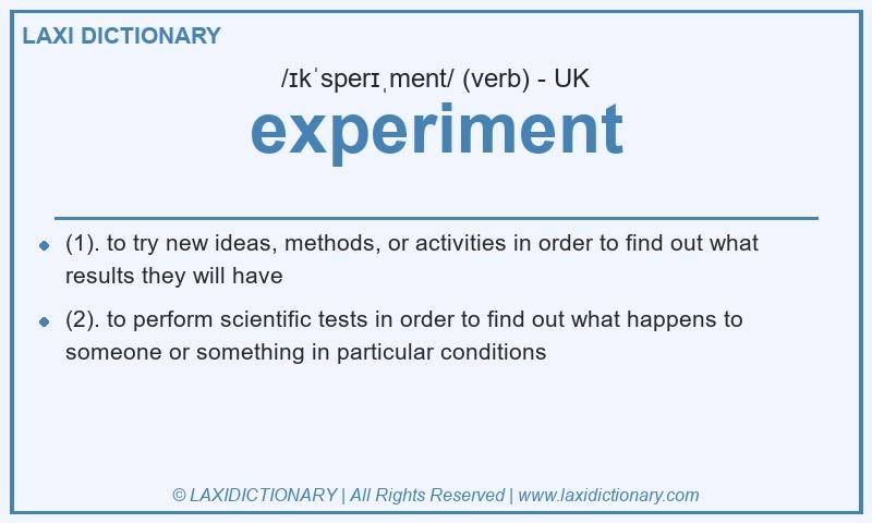 Definition experiment in British English