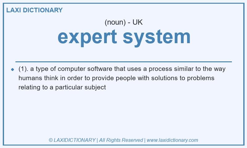 Definition expert system in British English