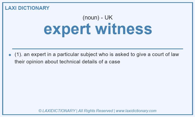 Definition expert witness in British English