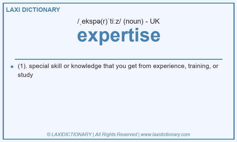 Definition expertise in British English