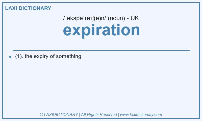Definition expiration in British English