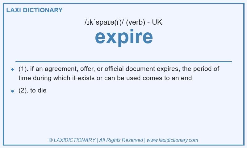 Definition expire in British English