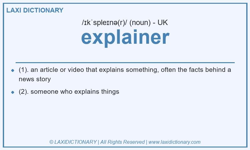 Definition explainer in British English