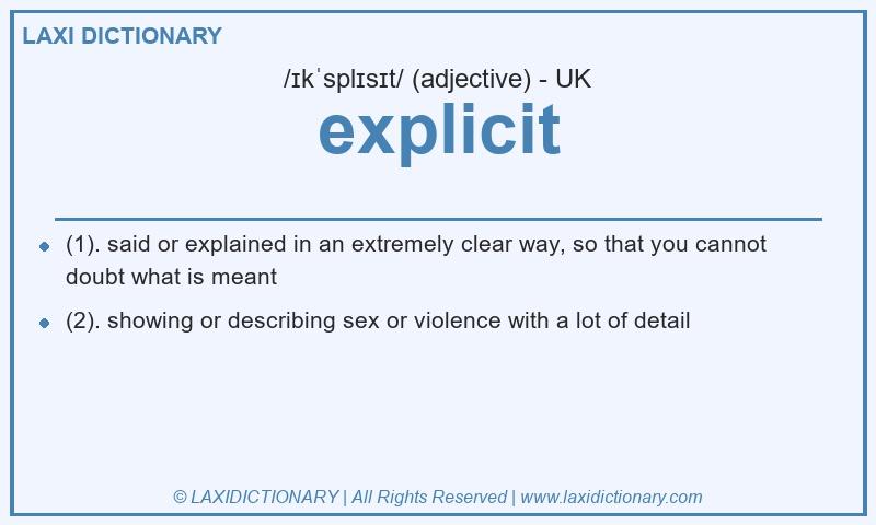 Definition explicit in British English