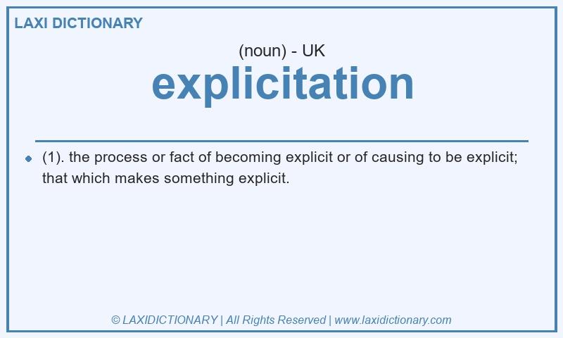 Definition explicitation in British English