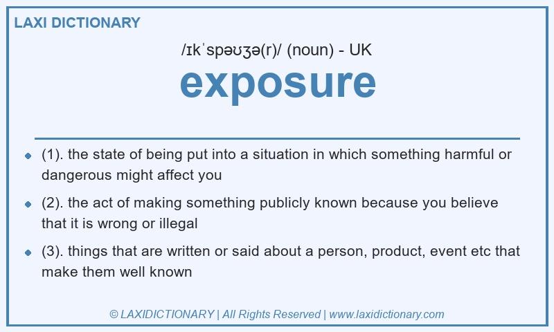 Definition exposure in British English