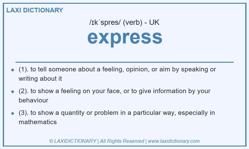 Definition express in British English