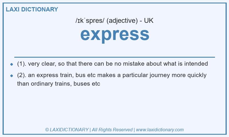 Definition express in British English