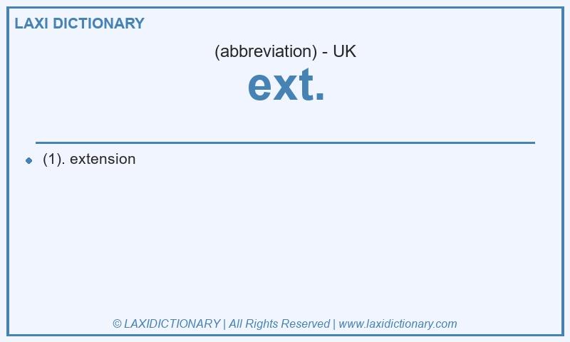 Definition ext. in British English