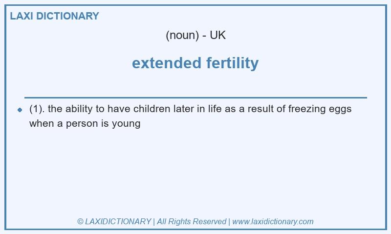 Definition extended fertility in British English