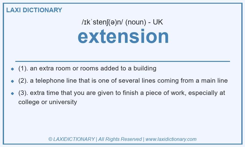 Definition extension in British English