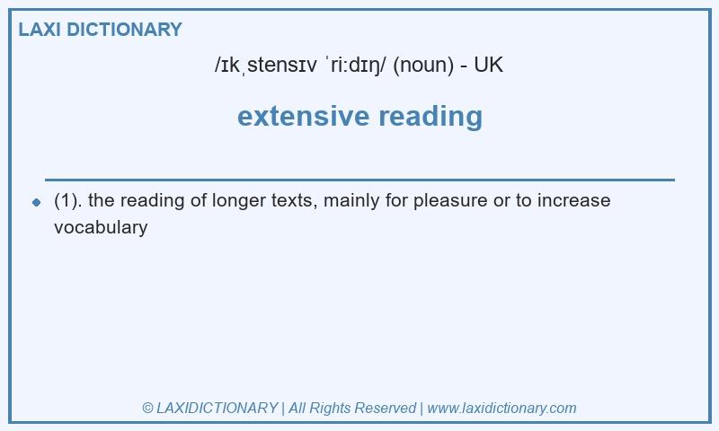 Definition extensive reading in British English
