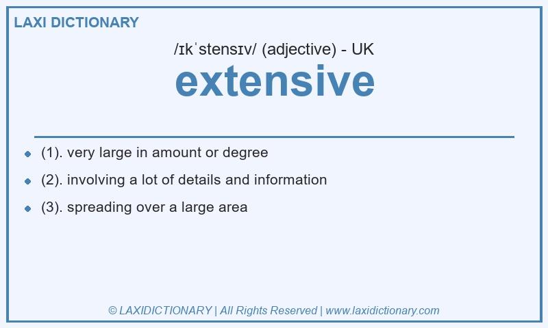 Definition extensive in British English