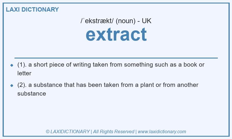 Definition extract in British English