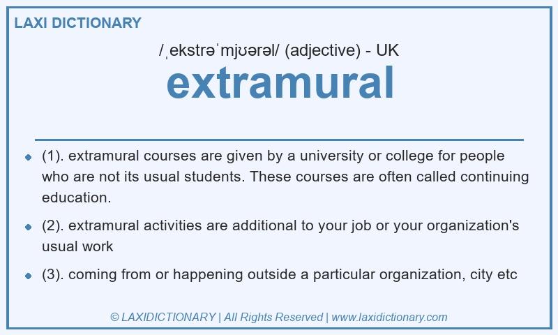 Definition extramural in British English