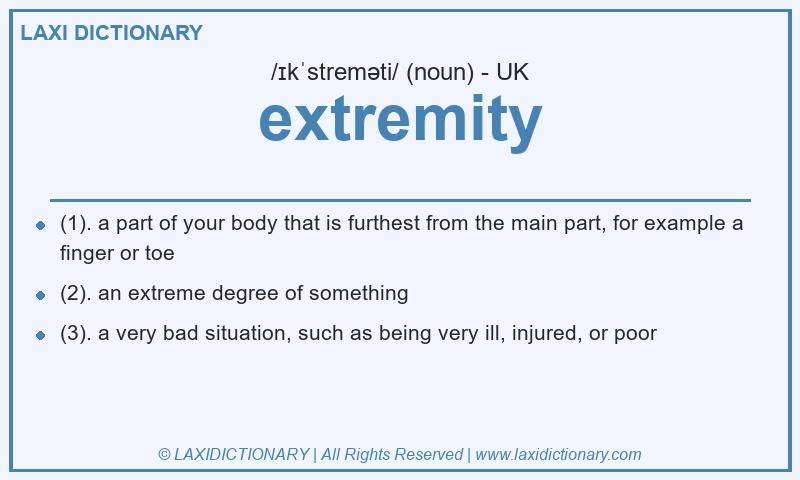 Definition extremity in British English