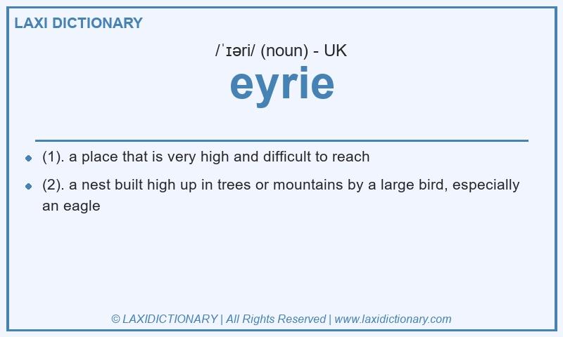 Definition eyrie in British English