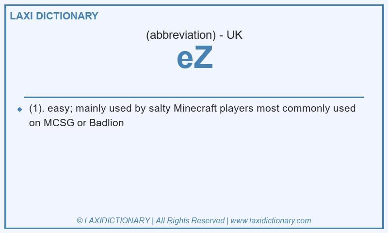 Definition eZ in British English