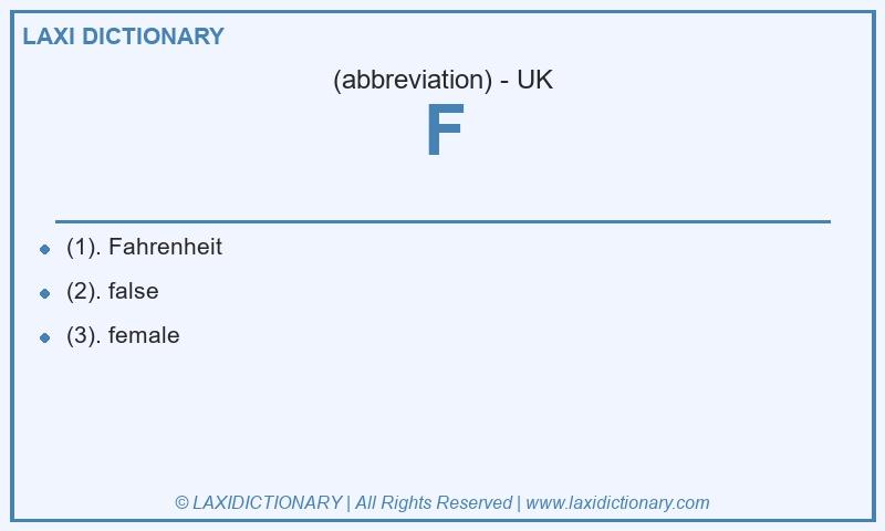 Definition F in British English