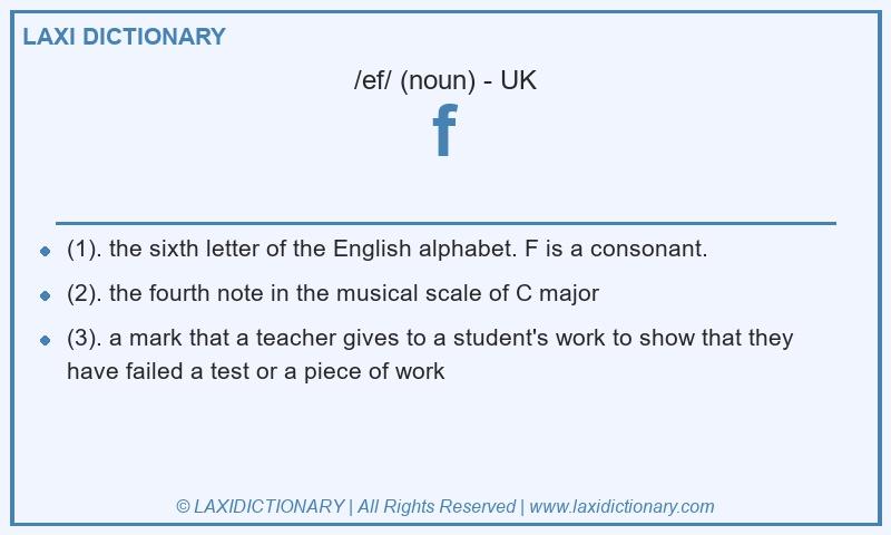 Definition f in British English