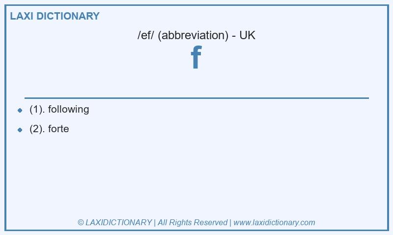 Definition f in British English