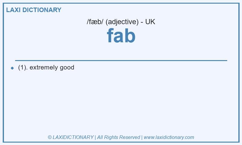 Definition fab in British English
