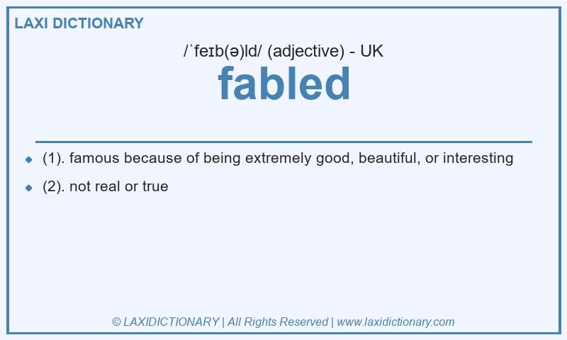 Definition fabled in British English