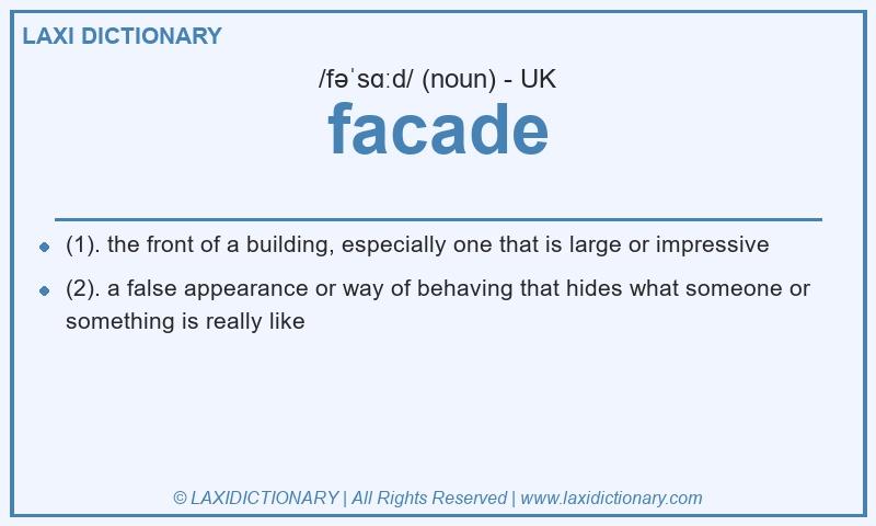 Definition facade in British English