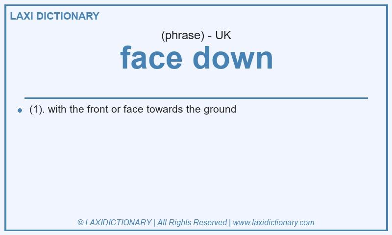 Definition face down in British English