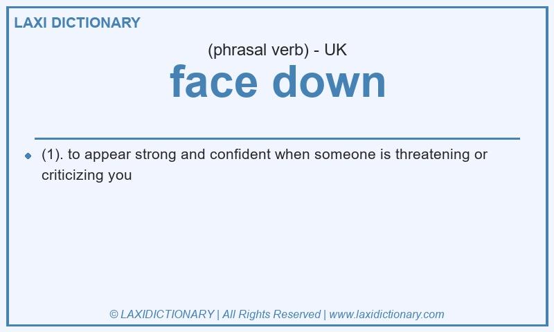 Definition face down in British English