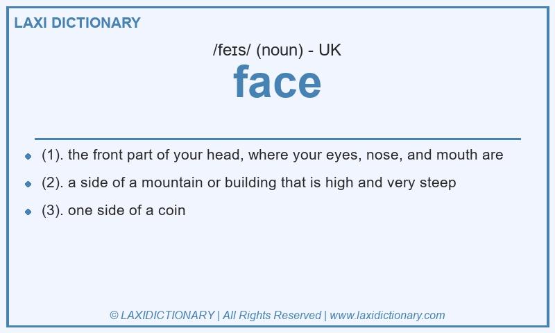 Definition face in British English