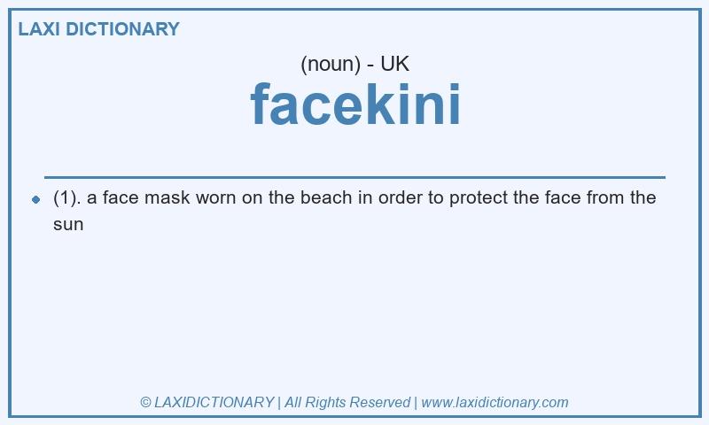 Definition facekini in British English