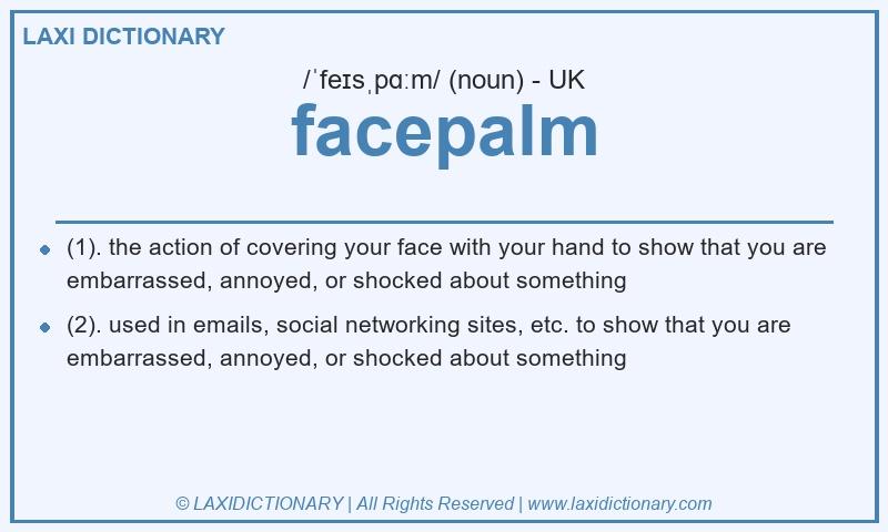 Definition facepalm in British English